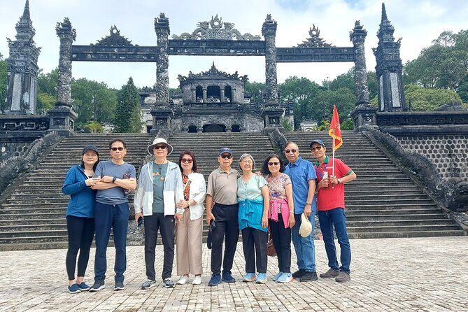 All must-see places Hue City, Hai Van Pass from Hoi An Group Tour - Thien Mu Pagoda and the Tomb of Khai Dinh: two very different moods