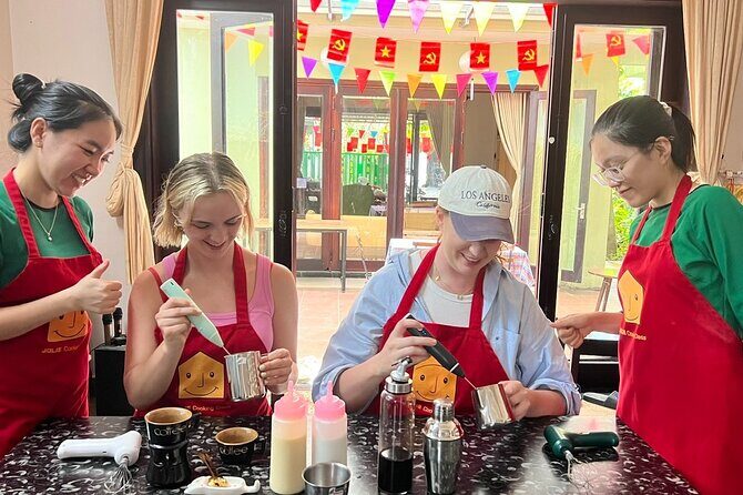 Coffee Making and Banh Mi Class Hoi An - Inside the coffee station: egg coffee, salt coffee, and coconut coffee