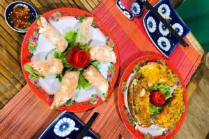 Cooking Class Lunch/ Dinner with Local Chef in Coconut Village - The cooking menu: banh xeo, spring rolls, papaya salad, and lemongrass chicken
