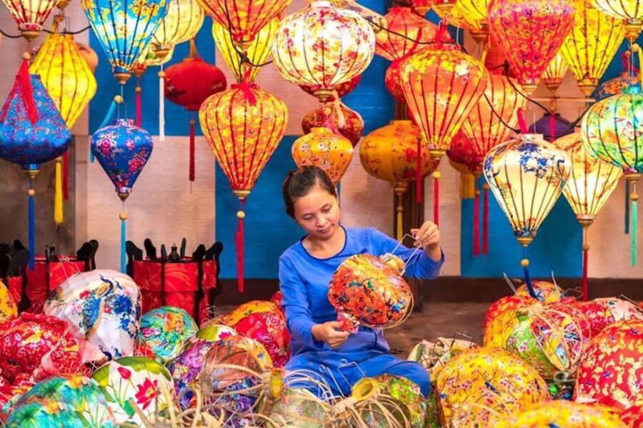 Da Nang/Hoi An: Lantern Making Workshop and Basket Boat Ride - Bamboo basket boat ride in Cam Thanh: paddling mangrove waterways like a local