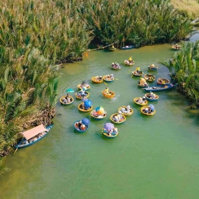 Hoi An: Basket Boat & Discover Cam Thanh Coconut Village - The bamboo basket boat lesson: paddle, balance, then race
