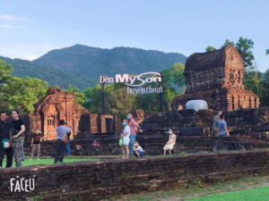 Hoi An: My Son Ruins; Bus-Boat-Cultural Show-Lunch-Guide - Temple time with Mr Power: what a great guide changes