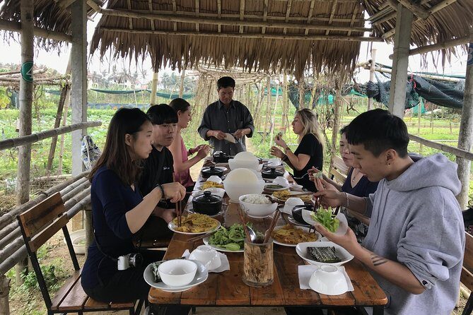 Hoi An Rural Life And Cooking At Organic Farm - Village Pier and the Basket Boat Through Nipa Palm Channels