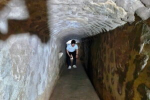 Ky Anh Tunnel & Cham Old Tower By Private Tour History of War - Chien Dan Cham Tower: relief panels from the Champa era